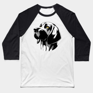 Stunning and Cool Bloodhound Monochrome and Gold Portrait for Father's Day Baseball T-Shirt